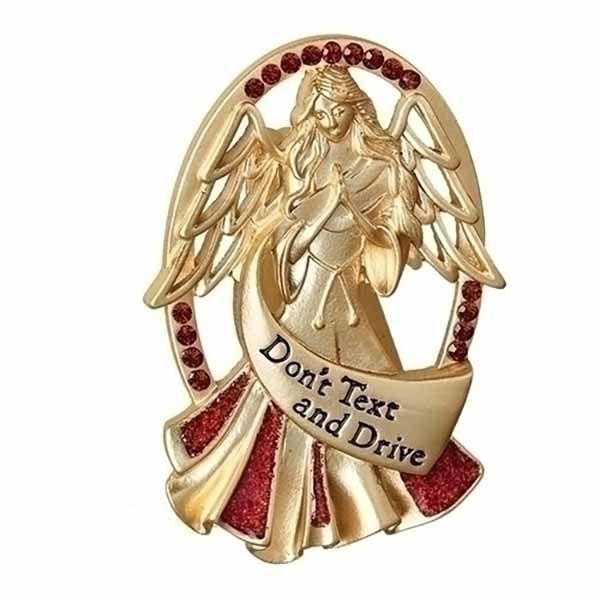 2.5H Don't Text and Drive 2.5"H "Don't Text and Drive" Red Angel Visor Clip - 12021
