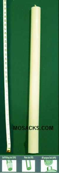 Long-Burning 100% Beeswax Altar Candle Long 2's PE, 7/8" x 23-1/4"