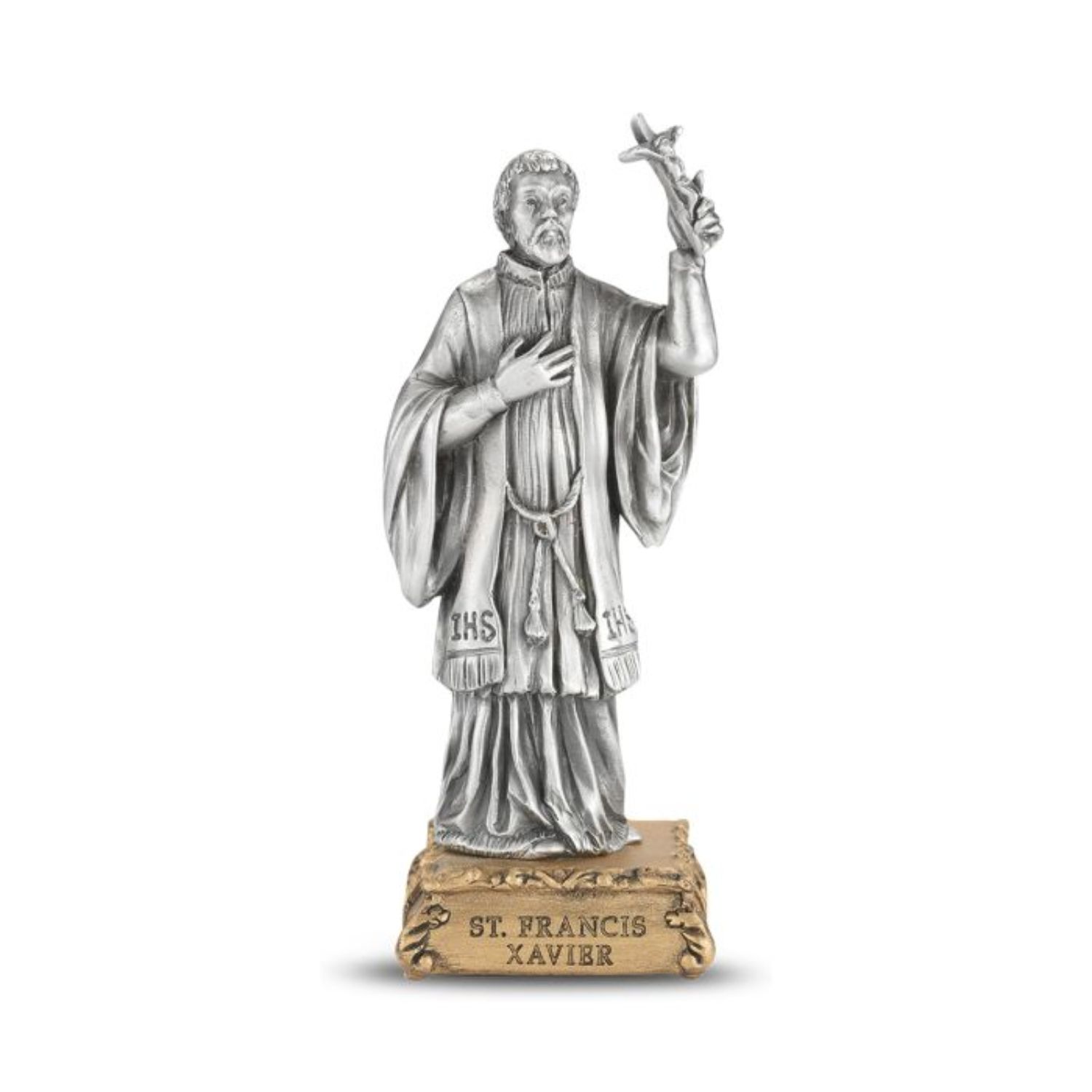 Pewter Statue 4.5 Inch St. Francis Xavier 12-1799-444