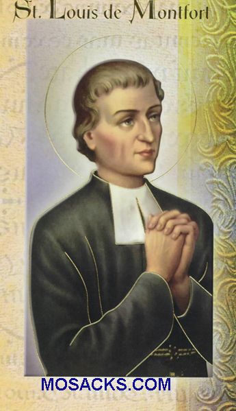 St. Louis de Montfort Bi-fold Laminated Holy Card, F5-480 St. Louis de Montfort Bi-fold Holy Card, F5-480