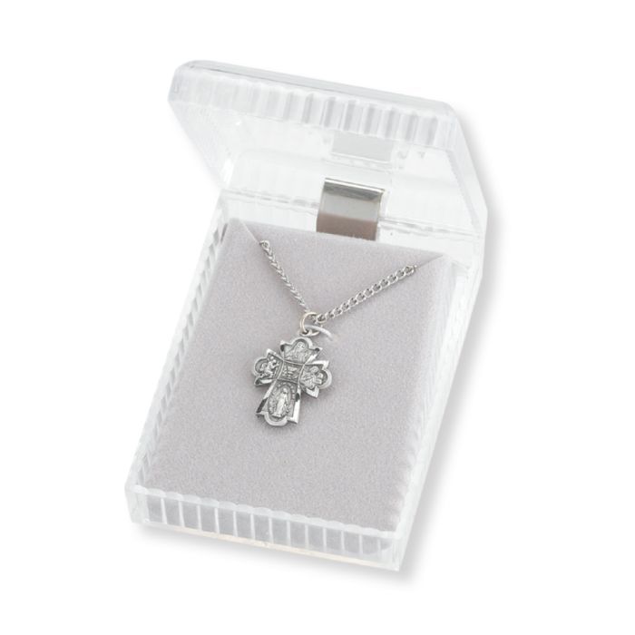 Communion 4-Way Pewter Cross Necklace (12-443BX) Communion 4-Way Pewter Cross Necklace 12-443BX