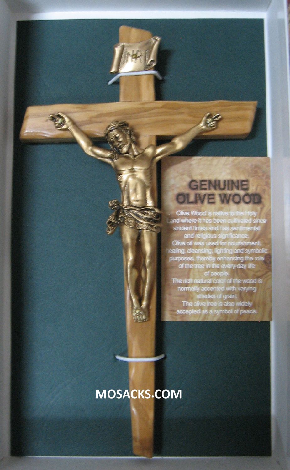 8" Olive Wood Crucifix with Antique Gold Corpus -JC4118K is a wall crucifix.