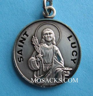 St. Lucy Sterling Patron Saint Medal w/18" S Chain