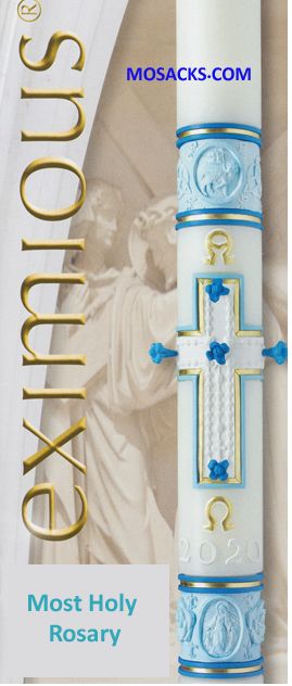eximious¬Æ 51% Beeswax Paschal Candle Most Holy Rosary‚Ñ¢ by Cathedral Candle
