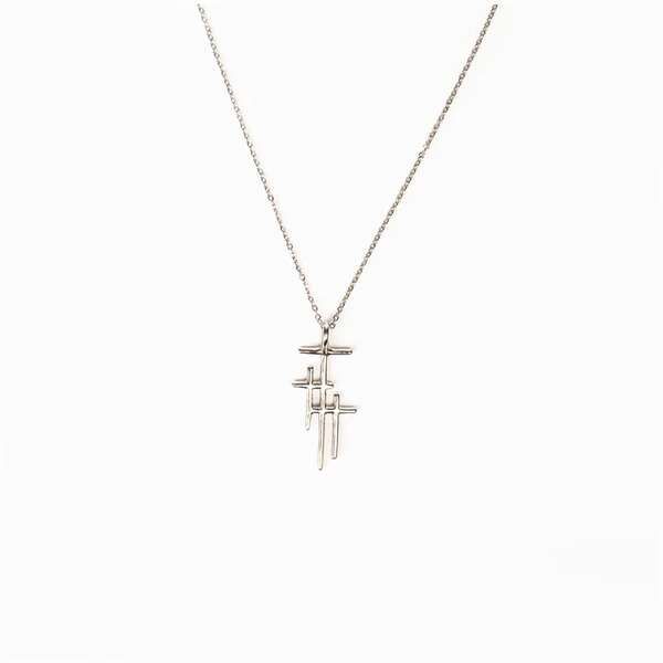 MSMH Faithful Light Three Cross Necklace (Silver) My Saint My Hero Faithful Light Three Cross Necklace Silver -34001SL