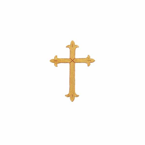 Beau Veste Applique Latin Cross Fleur-de-lis 10-1080 hand embroidered gold metallic