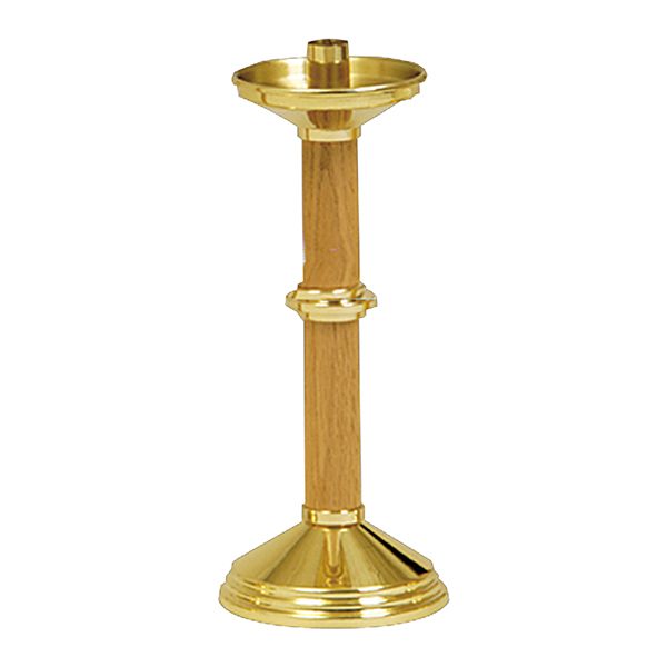 K Brand K750 Oak & Brass Candlestick