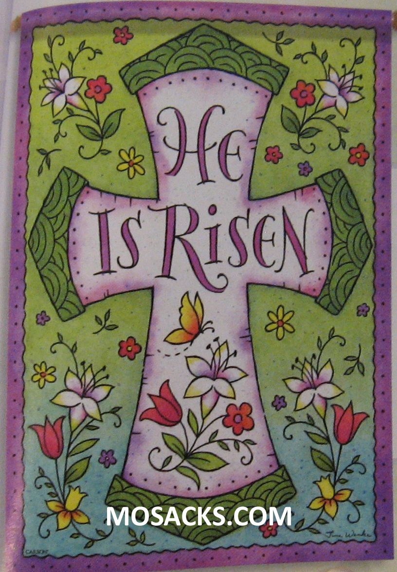 Flagtrends Risen Cross 13x18 Inch Double Sided Garden Flag 480-45919