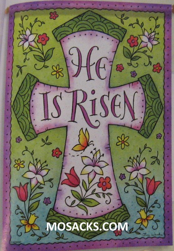 Flagtrends Risen Cross 13x18 Inch Double Sided Garden Flag 480-45919
