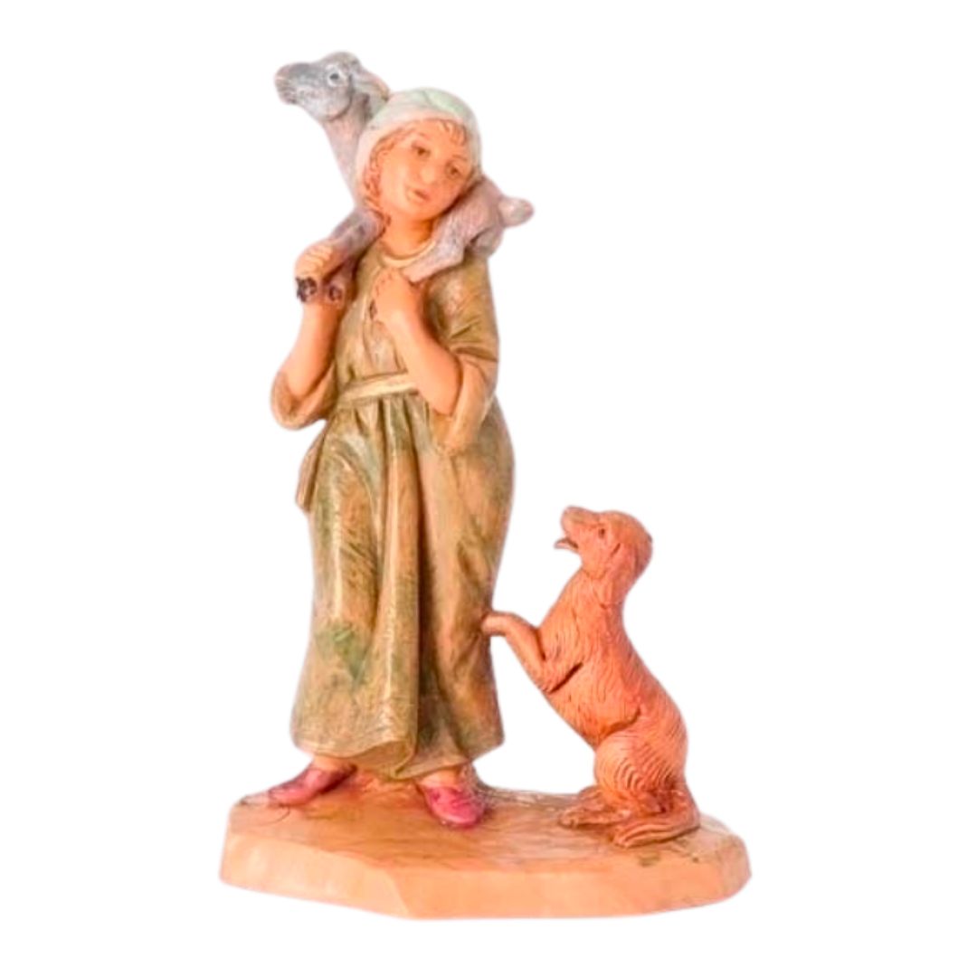 Fontanini 5" Heirloom Nativity Ethan Boy with Dog #52524