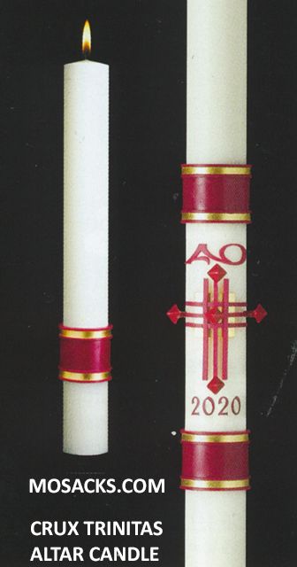 SCULPTWAX¬Æ Paschal Candle Crux Trinitas Complementing Altar Candles