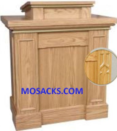 Wooden Pulpit with Gothic Trim Columns (actual trim detail shown) and Extended Shelf for Lamp and M…