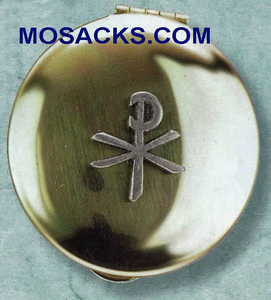 Polished Brass Pyx Chi Rho 15 Host Capacity-87007