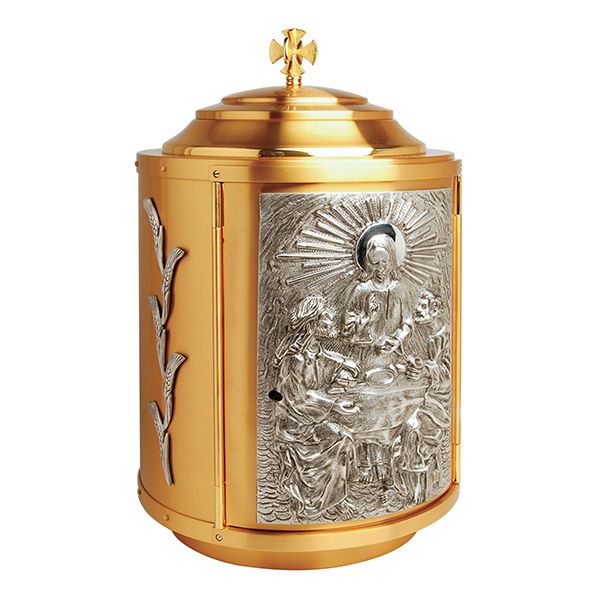 Tabernacle Gold and Silver Plate - 19.5" High, 11.75" Diameter. K671