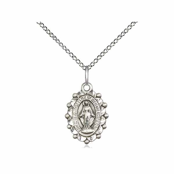 Bliss Miraculous Mary Necklace 5/8 x 3/8 6040