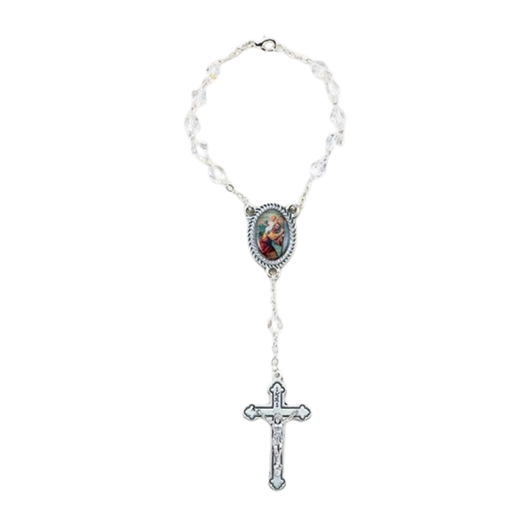 Auto Rosary St Christopher Crystal Bead12-A41CR-620 This St. Christopher Auto Rosary will be conven…