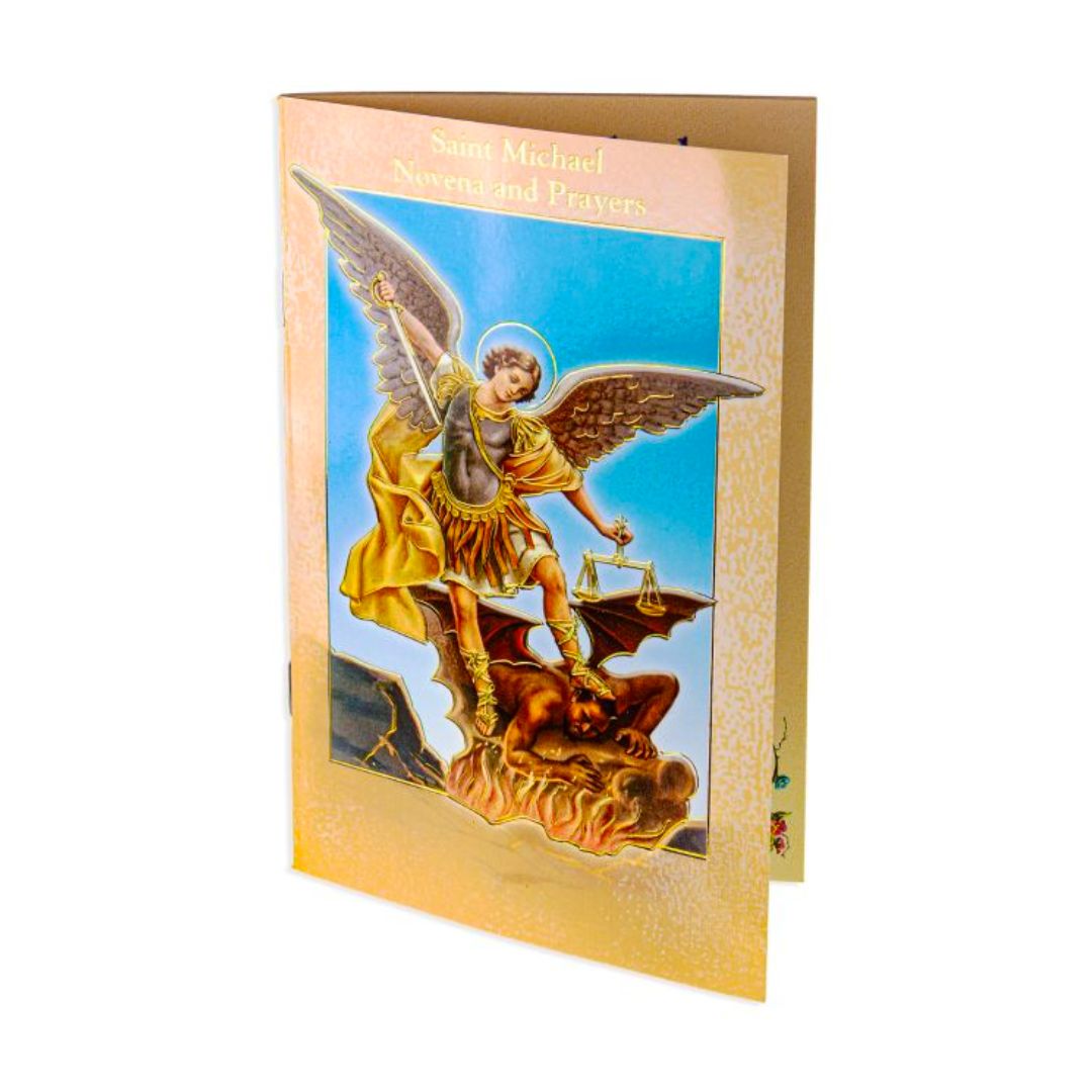 Saint Michael Novena and Prayers Book 12-2432-330 is 3.75" x 5-7/8" and 24 pages beautifully illust…