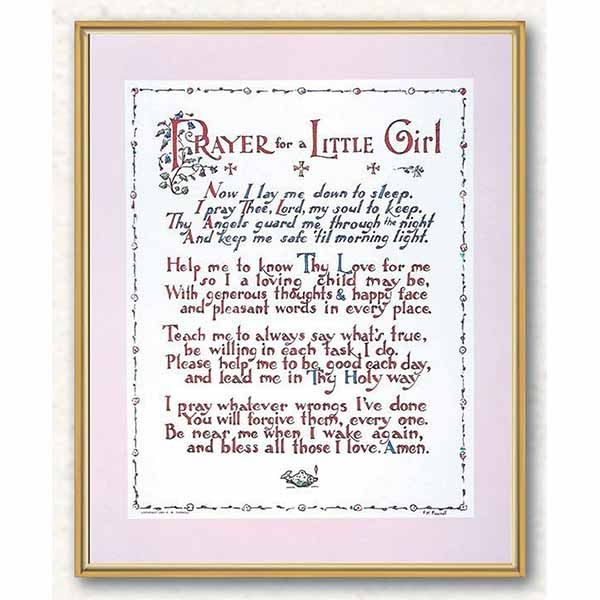 Prayer For A Little Girl Framed Print 8" x 10"  12-810-393