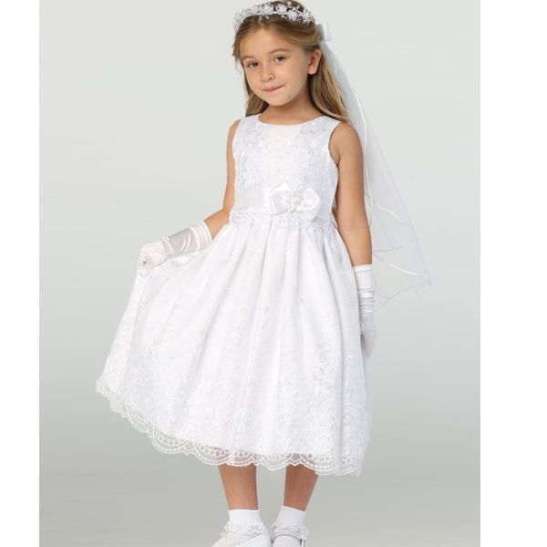 Communion Dress: Embroidered Organza Dress Communion Dress: Embroidered Organza Dress - SP110