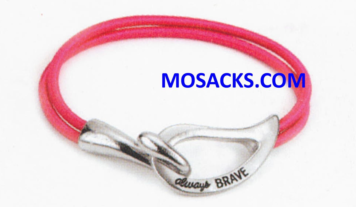 Always Brave Cancer Awareness Bracelet Rhodium Dark Pink 452-220840