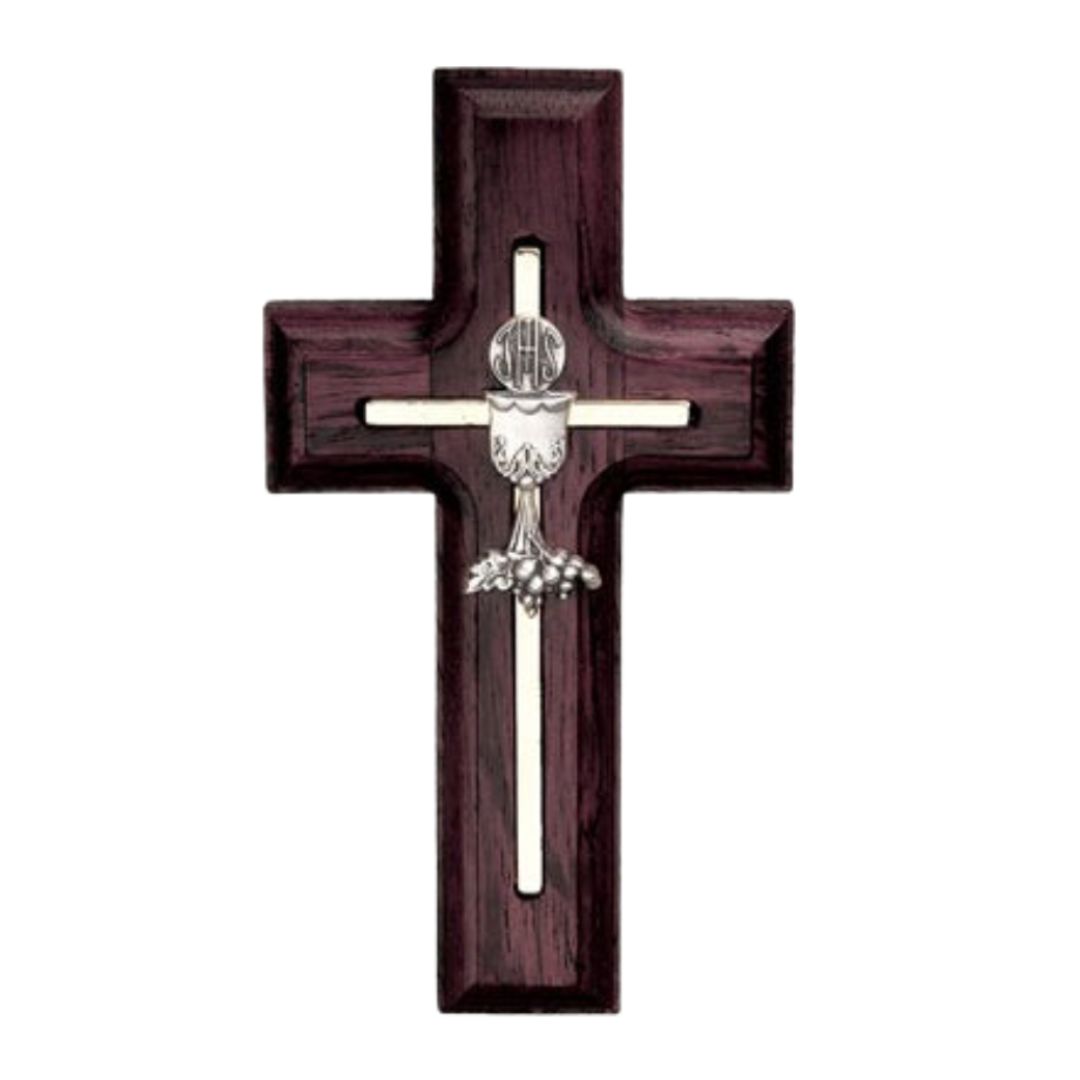 Rosewood Cross with Chalice, 5 5" Rosewood Communion Cross with Chalice17396 QUANTITY PRICING