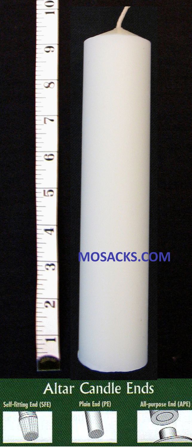 Long-Burning 51% Beeswax Altar Candle 2 1/2" x 9" APE
