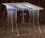 W Brand Acrylic Table Top Lectern with cross 20" w x 18" d x 20" h 3310 is a clear acrylic table to…