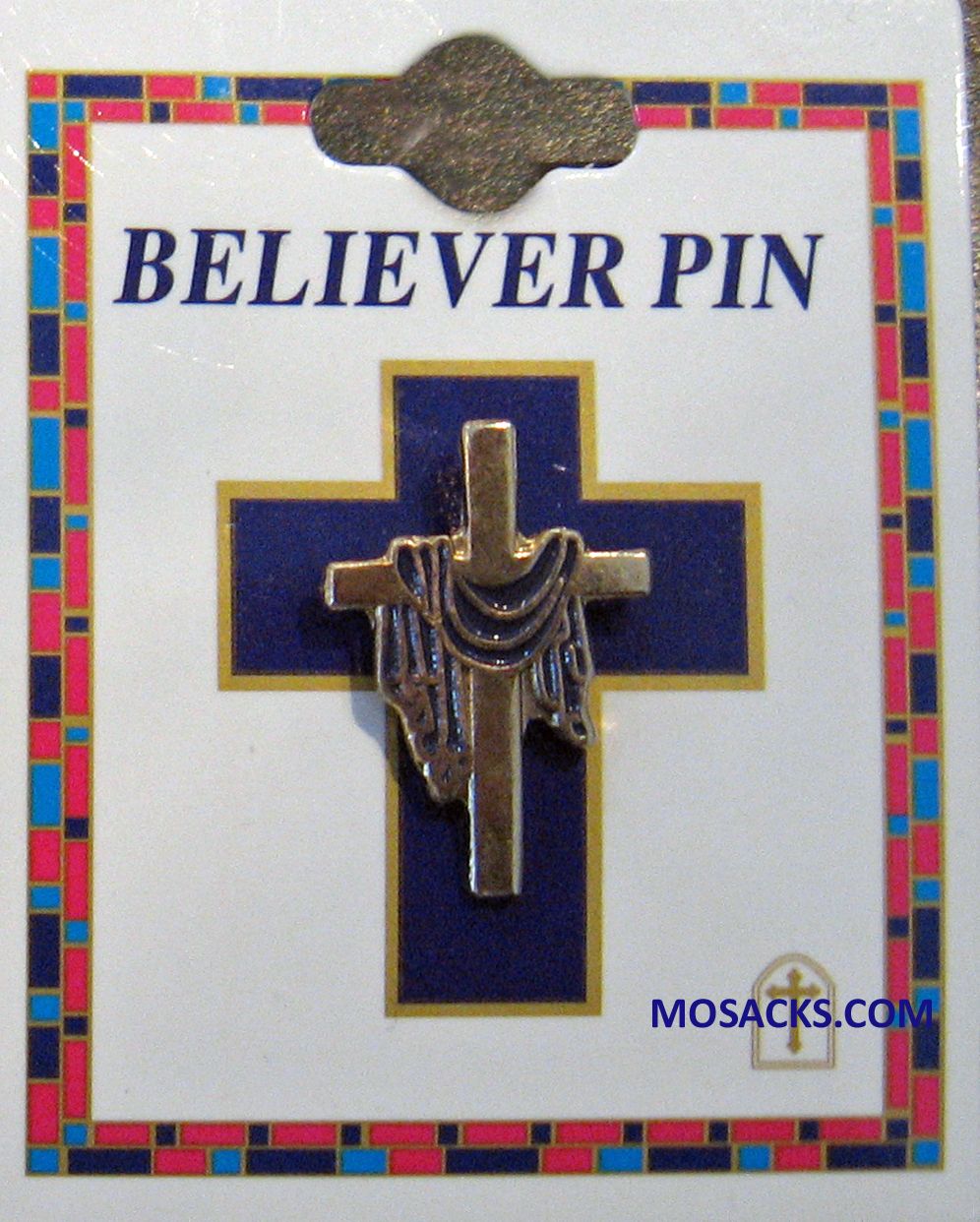 Cross Purple Robe Gold Pin 1" SJ4216