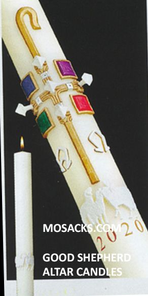 SCULPTWAX¬Æ Paschal Candle The Good Shepherd‚Ñ¢ Complementing Altar Candles