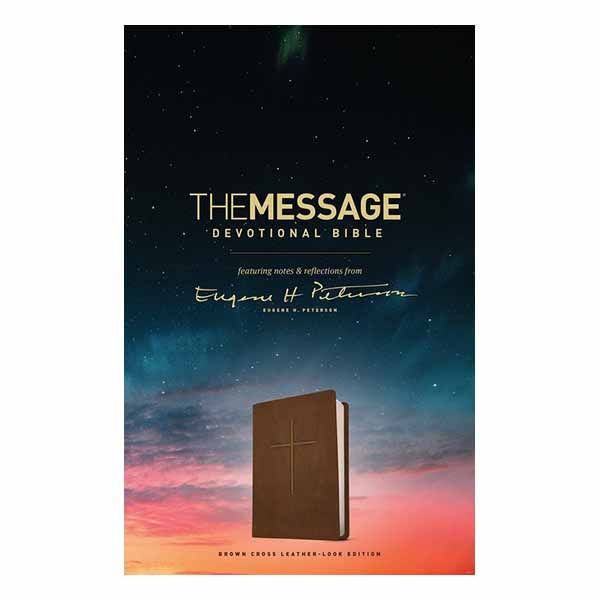The Message Devotional Bible, Brown Cross: Featuring Notes & Reflections from Eugene H. Peterson 97…
