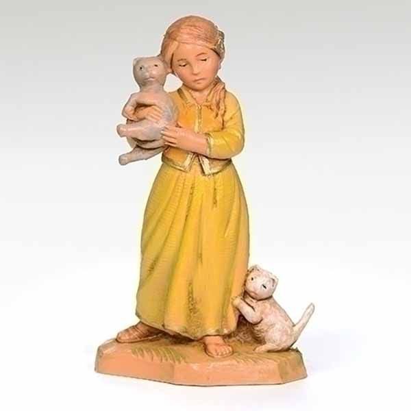Fontanini Nativity 5In Scale Filia Girl with Cats 59811