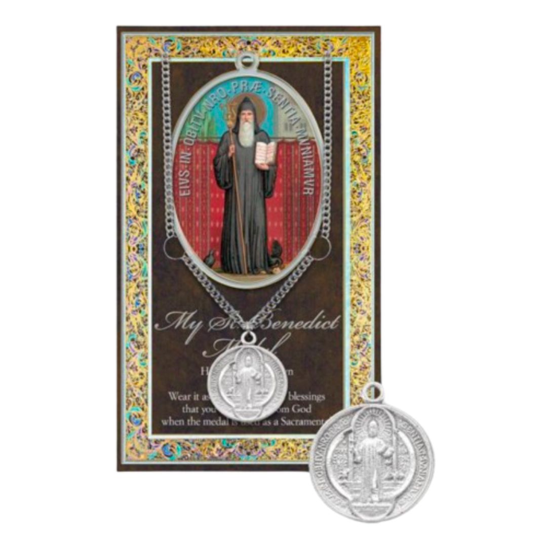 St. Benedict Pewter Medal 1-1/16" h 950-645