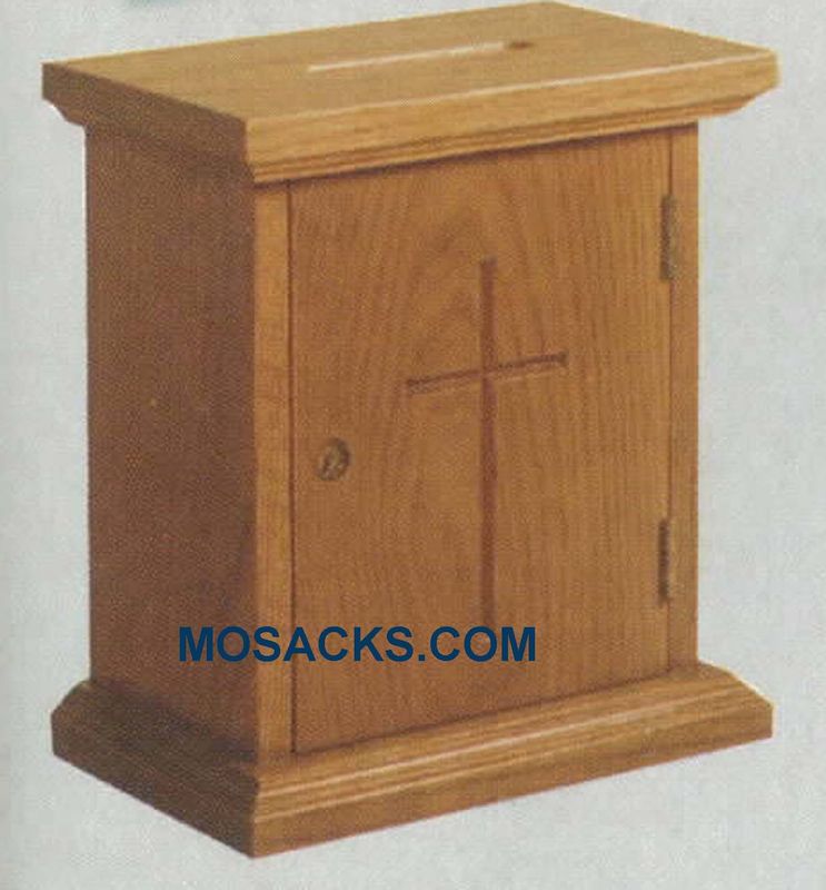 Wooden Wall Offering Box 10" w x 6" d x 11" h  #401 Wall Mount Offering Box