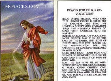 Prayer For Religious Vocations Laminated Holy Card #191-762 Prayer-Religious Vocations Laminated Card #762