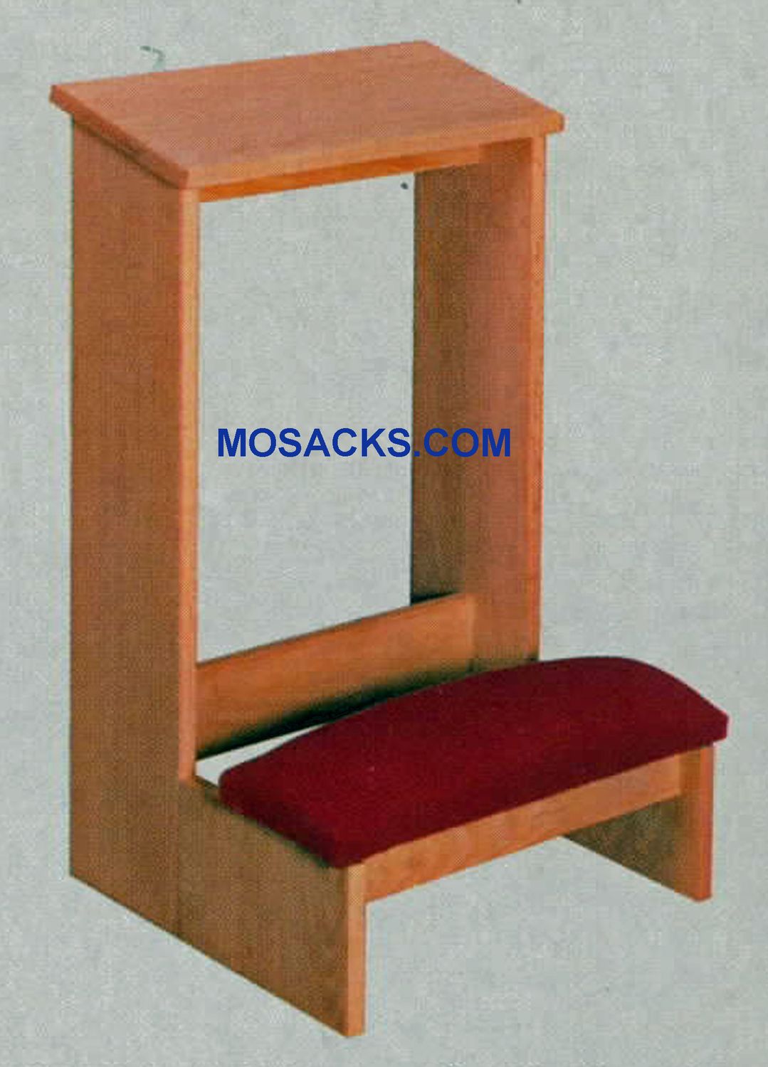 Unfinished W Brand Prie Dieu Kneeler with upholstered kneeler & a shelf 19" w x 19"d x 30" h #2304.…