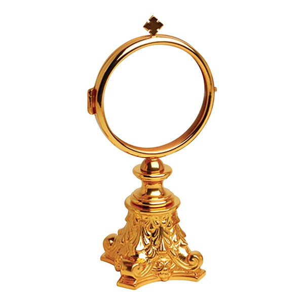 Chapel Monstrance Gold Plated - 2.75" Luna, 6.75" High, 3" Base K981