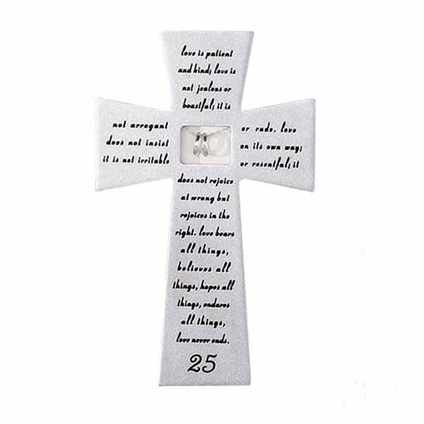 Roman 25th Anniversary Wall Cross 7" 40173