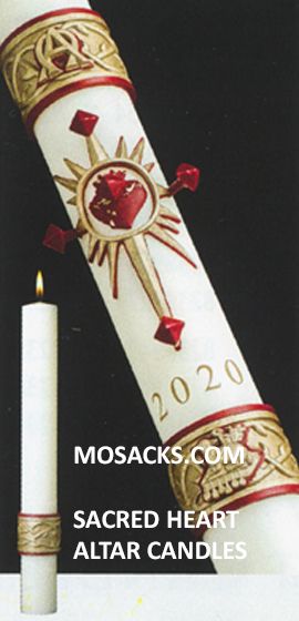 SCULPTWAX¬Æ Paschal Candle Sacred Heart Complementing Altar Candles