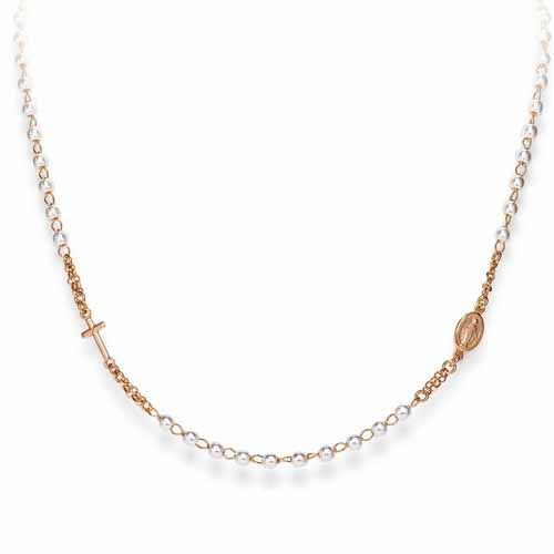 Sterling Silver Rosary Choker Rose -CRORB3 from the Amen Jewelry Collection, Made in Italy