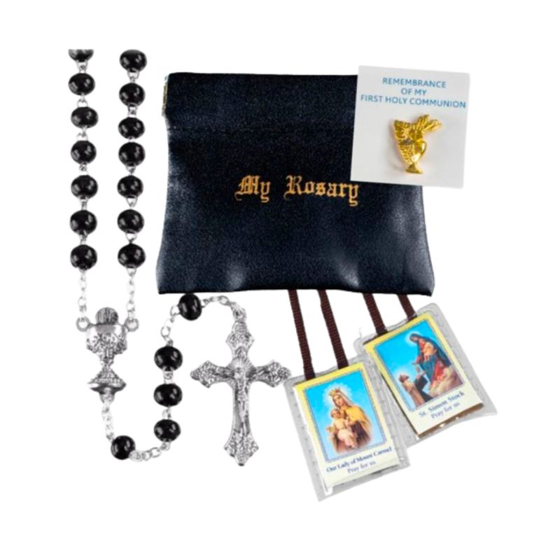 Communion Rosary Pin Scapular Set Boy Communion Rosary Pin Scapular Set Boy 12-6043