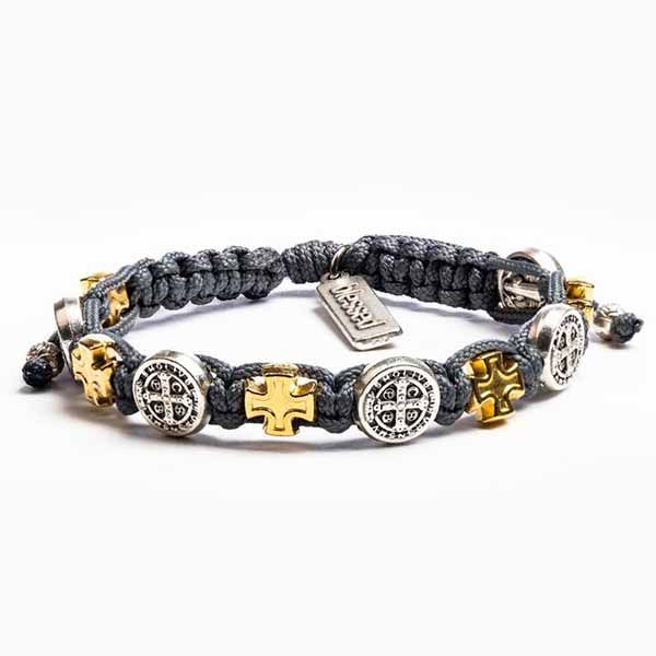 MSMH Blessings In Faith Bracelet Mixed Medals Slate-10020ST My Saint My Hero Blessings In Faith Bracelet Mixed Medals Slate-10020ST