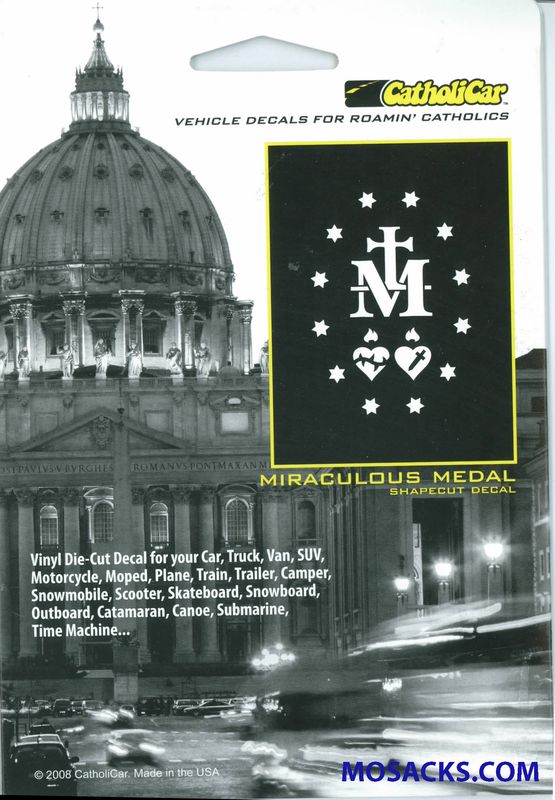 Miraculous Medal Reverse Decal Christian Decal, Catholic Decal