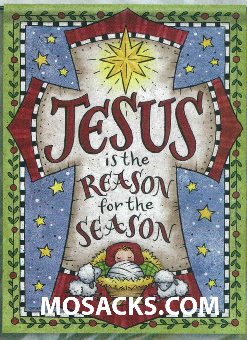 Flagtrends by Carson Jesus Is The Reason for the Season Cross flag 28x40 Inch Double-Sided Flag 480…