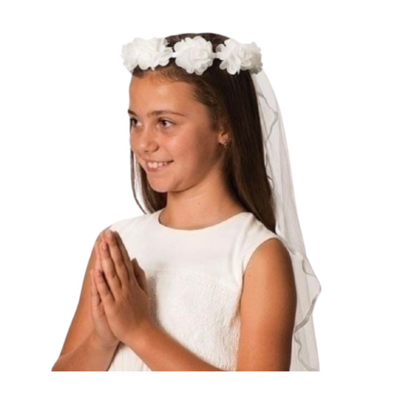 First Holy Communion Veil Emily 30" Long 21825