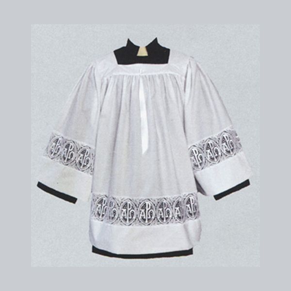 Beau Veste Tailored Surplice with Alpha Omega Band-92X-P is made of Poplin Polyester fabric
