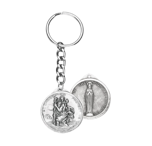 Keychain -St. Christopher & Our Lady of the Highway Key Chain 12-1426 Keychain St Christopher Our L…