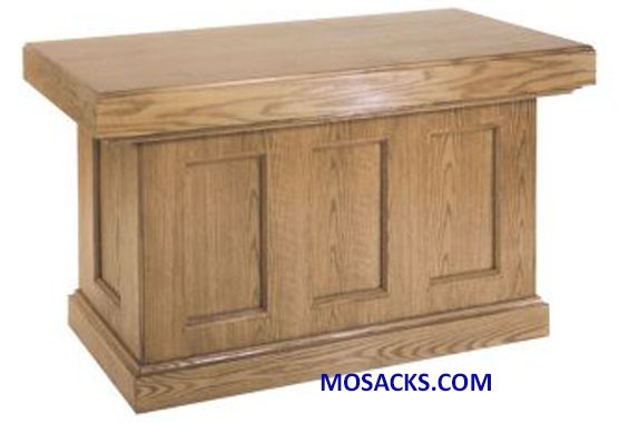 Altar - Wood Altar with Elegant Recessed Panels and enclosed back 40-419A measures 72" wide x 36" d…
