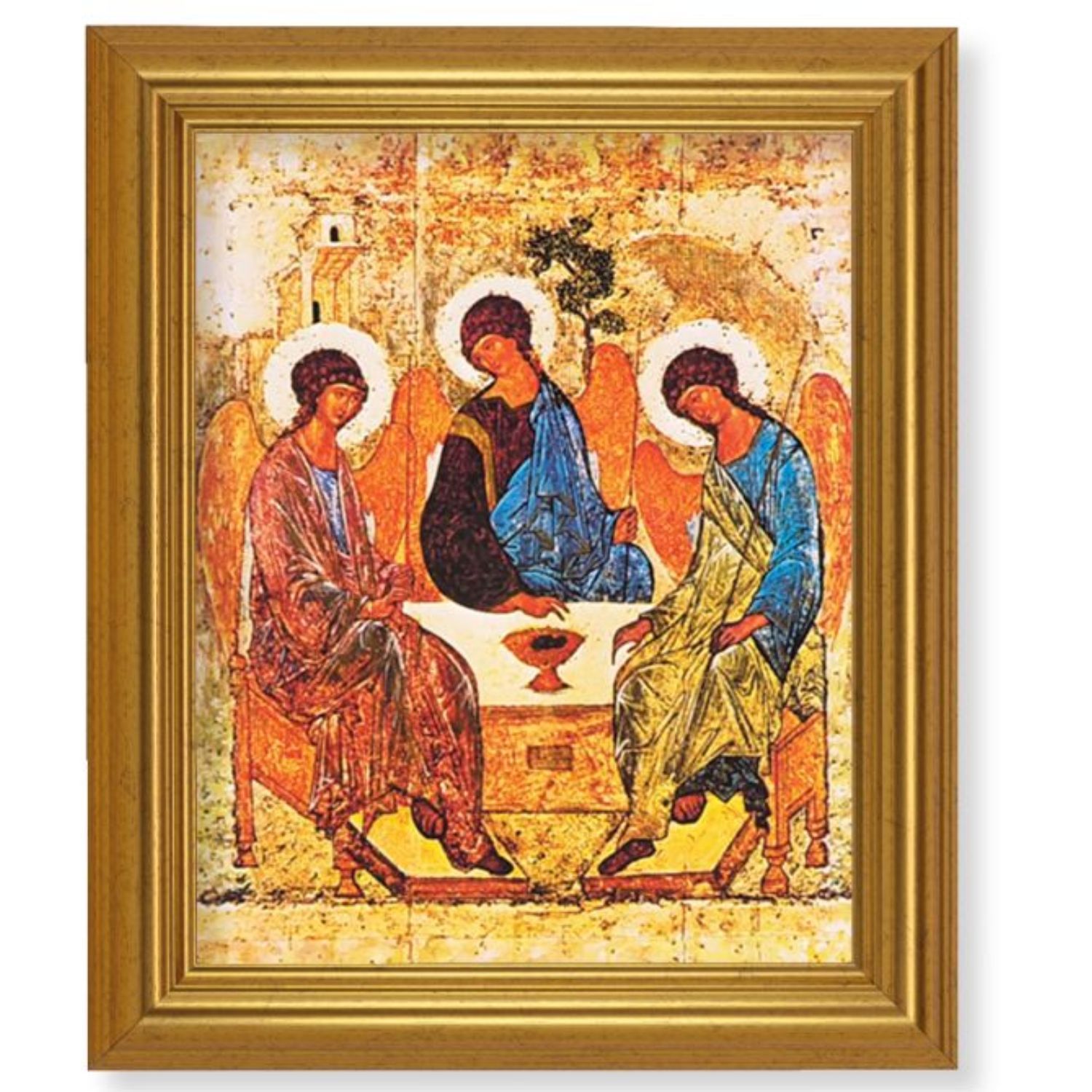 10" x 12" Gold Leaf Finish Beveled Frame with 8" x 10" The Holy Trinity Textured Art