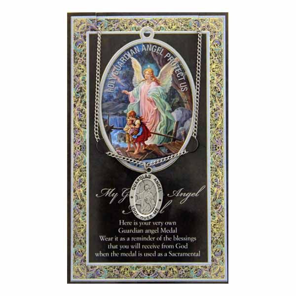 Guardian Angel necklace Guardian Angel Pewter Medal 1-1/16" h 950-350