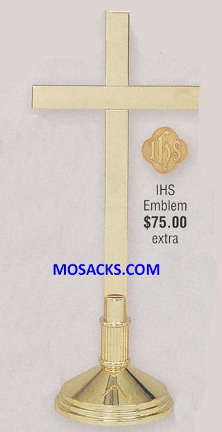 K Brand Brass Altar Cross 17" high 5" base  14-K251